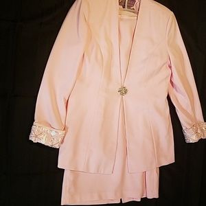 3 piece pink skirt set